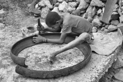 Worker Boy made Shoes from a Tire Arba Minch Ethiopia