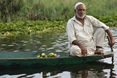 Muslim Boatman on Dal Lake Srinagar Kashmir India