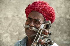 Musician Man Play Sitar Guitar Jaisalmer Rajasthan India